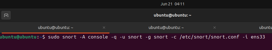 Snort Live Mode Screenshot